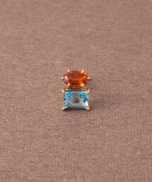 [ピース] K10YG オレンジカイヤナイト/ブルートパーズ ピアス