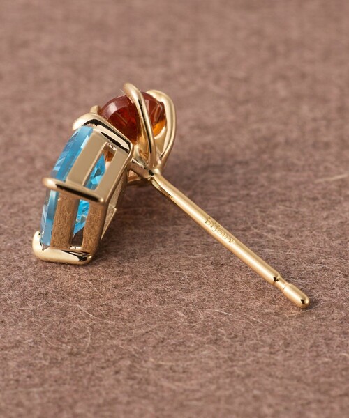ete bijoux（エテビジュー）の「[ピース] K10YG オレンジカイヤナイト/ブルートパーズ ピアス（ピアス（片耳用）・レディース・イエローゴールド・FREE）」の3枚目の写真