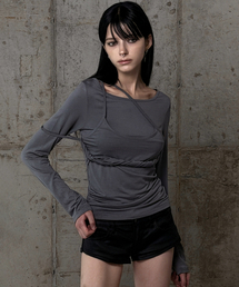 Layered Twist Top - Gray