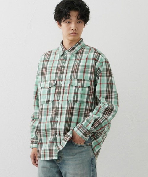 EDWIN(エドウィン)の「ワークシャツ(シャツ/ブラウス・メンズ・ブルー系その他/グリーン系その他/グレー系その他/ブラウン系その他・MEDIUM/X-LARGE/LARGE)」の3枚目の写真