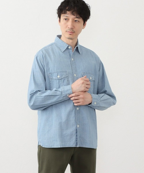 EDWIN(エドウィン)の「ワークシャツ(シャツ/ブラウス・メンズ・ブルー系その他/グリーン系その他/グレー系その他/ブラウン系その他・MEDIUM/X-LARGE/LARGE)」の4枚目の写真