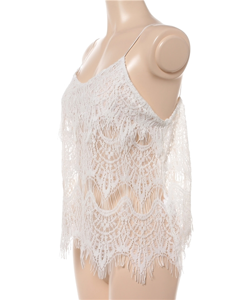 Sens de vie（サンスドゥウ゛ィ）の「Sdv レースキャミソール（キャミソール・レディース・オフホワイト/ピンク・LARGE/MEDIUM）」の3枚目の写真