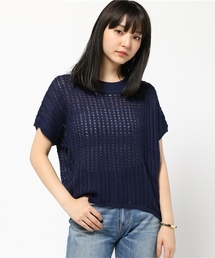 透かし編ニットプルオーバー