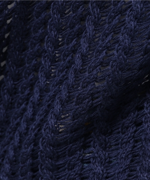 AZUL ENCANTO（アズールエンカント）の「透かし編ニットプルオーバー（ニット/セーター・レディース・ネイビー/トップグレー/ホワイト/ダークブラウン/サーモンピンク・SMALL/MEDIUM）」の12枚目の写真