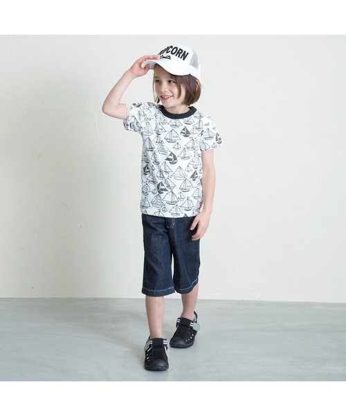 apres les cours（アプレレクール）の「POPCORNロゴメッシュキャップ（キャップ・キッズ・オフホワイト/カーキ・50/54/58）」の4枚目の写真