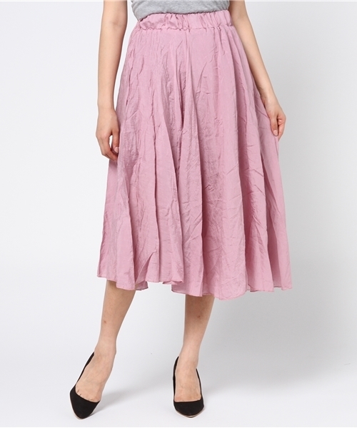 Color（カラー）の「ワッシャーロングスカート（スカート・レディース・ピンク系その他/イエロー/ブラック・MEDIUM）」の7枚目の写真