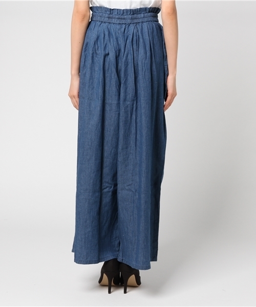 titivate（ティティベイト）の「ｿﾌﾄﾃﾞﾆﾑｷﾞｬｻﾞｰﾜｲﾄﾞﾊﾟﾝﾂ（デニムパンツ・レディース・ブルー/ネイビー・M）」の6枚目の写真