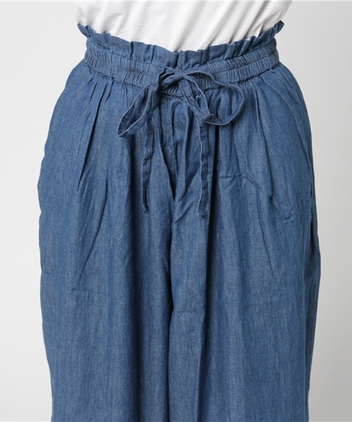 titivate（ティティベイト）の「ｿﾌﾄﾃﾞﾆﾑｷﾞｬｻﾞｰﾜｲﾄﾞﾊﾟﾝﾂ（デニムパンツ・レディース・ブルー/ネイビー・M）」の7枚目の写真