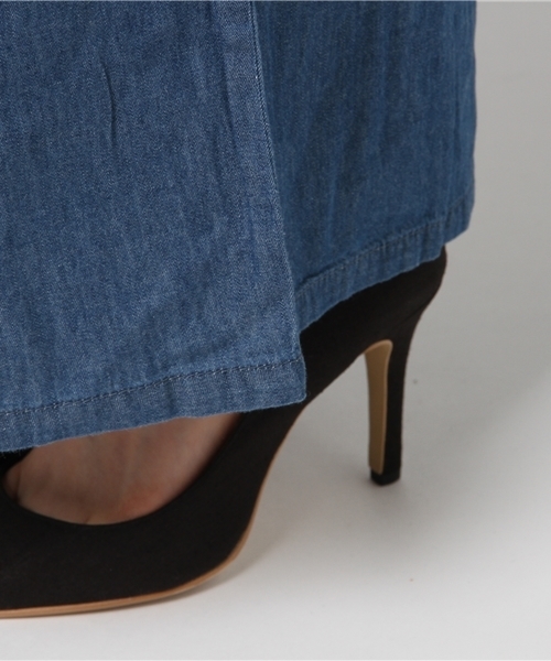 titivate（ティティベイト）の「ｿﾌﾄﾃﾞﾆﾑｷﾞｬｻﾞｰﾜｲﾄﾞﾊﾟﾝﾂ（デニムパンツ・レディース・ブルー/ネイビー・M）」の10枚目の写真