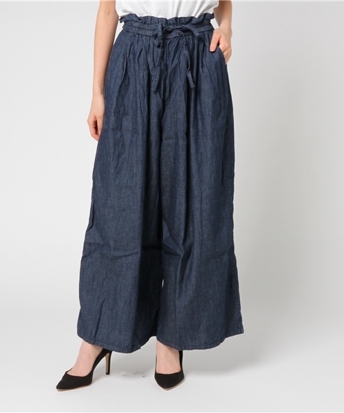 titivate（ティティベイト）の「ｿﾌﾄﾃﾞﾆﾑｷﾞｬｻﾞｰﾜｲﾄﾞﾊﾟﾝﾂ（デニムパンツ・レディース・ブルー/ネイビー・M）」の12枚目の写真