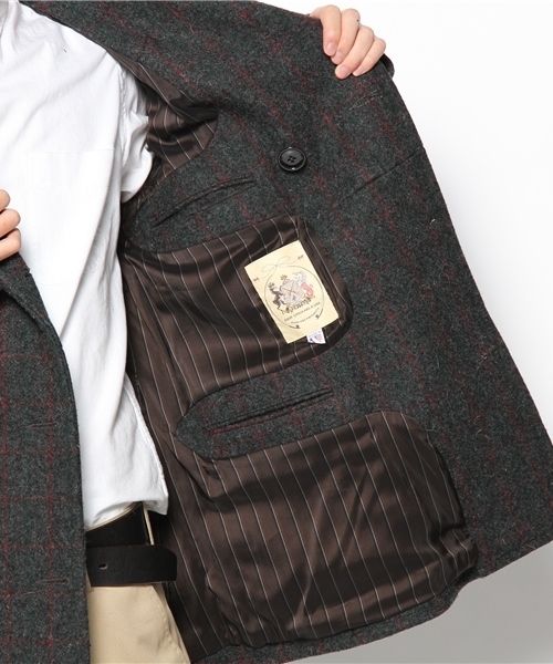 MONITALY ツイードジャケット サイズ40 SHIPS（シップス）の「MONITALY: ツイード/プラッド ショールカラー