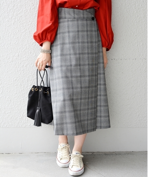 SHIPS（シップス）の「チェックスカート◇（スカート・レディース・ダークグレー/グリーン・36/38）」の2枚目の写真