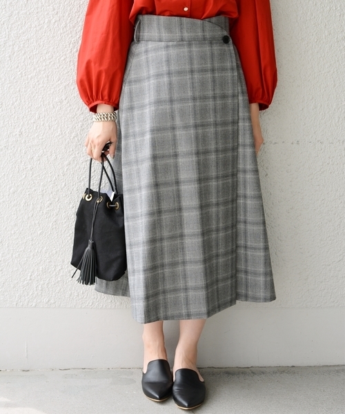 SHIPS（シップス）の「チェックスカート◇（スカート・レディース・ダークグレー/グリーン・36/38）」の3枚目の写真