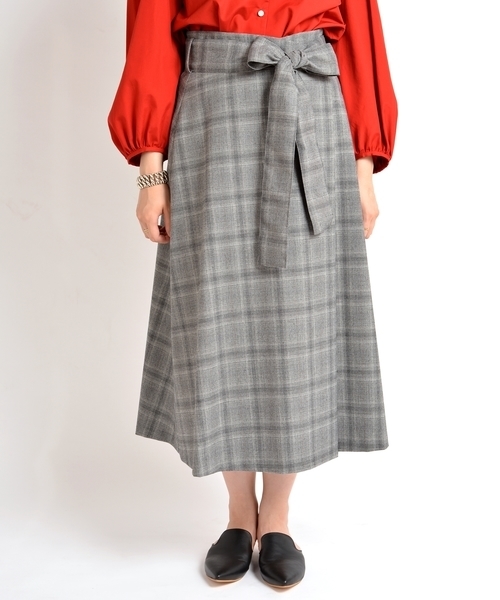 SHIPS（シップス）の「チェックスカート◇（スカート・レディース・ダークグレー/グリーン・36/38）」の4枚目の写真