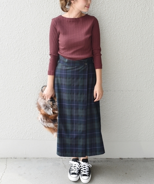 SHIPS（シップス）の「チェックスカート◇（スカート・レディース・ダークグレー/グリーン・36/38）」の9枚目の写真