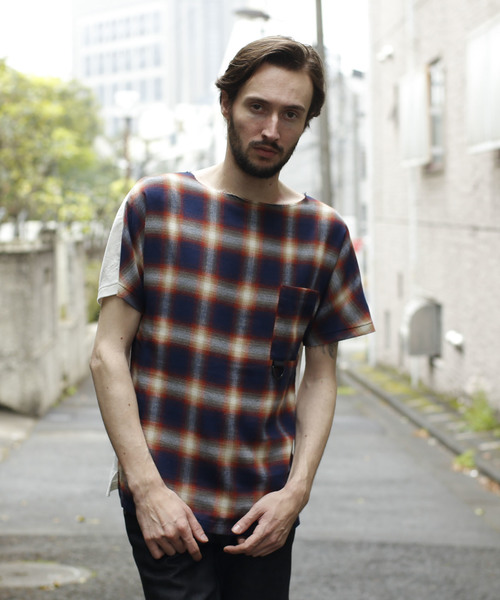 FACTOTUM（ファクトタム）の「【FACTOTUM】リーフジャガード天竺ショートスリーブ（Tシャツ/カットソー・メンズ・ホワイト/ブラック・44/48/46）」の5枚目の写真