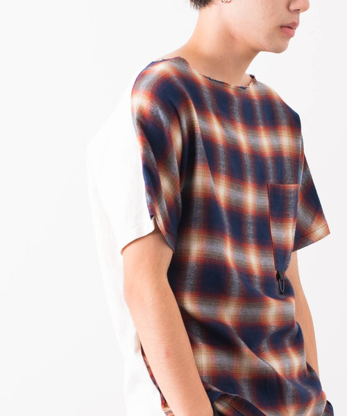 FACTOTUM（ファクトタム）の「【FACTOTUM】リーフジャガード天竺ショートスリーブ（Tシャツ/カットソー・メンズ・ホワイト/ブラック・44/48/46）」の3枚目の写真