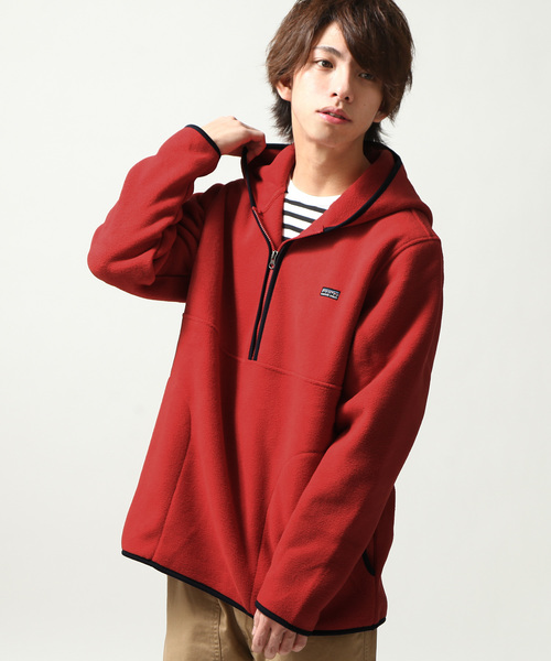 ZIP FIVE（ジップファイブ）の「【ZIP FIVE】ボアフリースハーフZIPパーカー（パーカー・メンズ・ブラック/ベージュ/ネイビー/グレー/レッド/ブルー・SMALL/MEDIUM/LARGE/X-LARGE）」の6枚目の写真