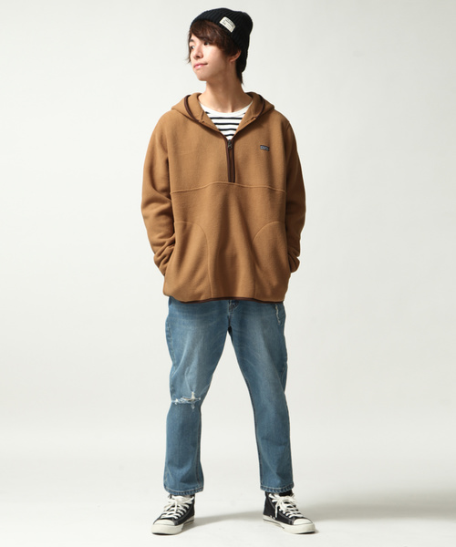 ZIP FIVE（ジップファイブ）の「【ZIP FIVE】ボアフリースハーフZIPパーカー（パーカー・メンズ・ブラック/ベージュ/ネイビー/グレー/レッド/ブルー・SMALL/MEDIUM/LARGE/X-LARGE）」の15枚目の写真
