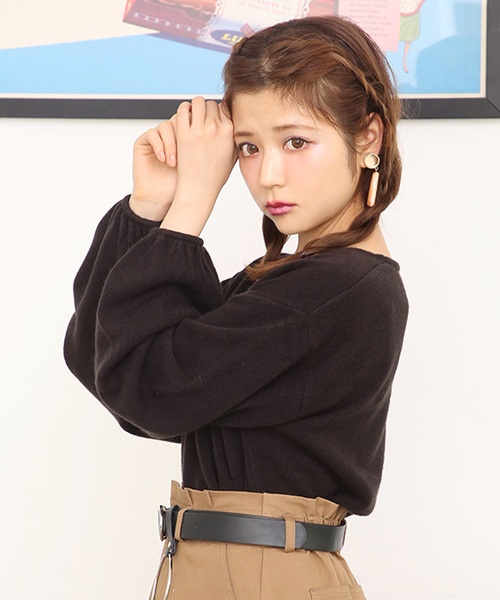 one after another NICE CLAUP(ワンアフターアナザーナイスクラップ)の「シンプルVニットトップス(ニット/セーター・レディース・ブラック/ベージュ/ピンク/アイボリー・FREE)」の3枚目の写真