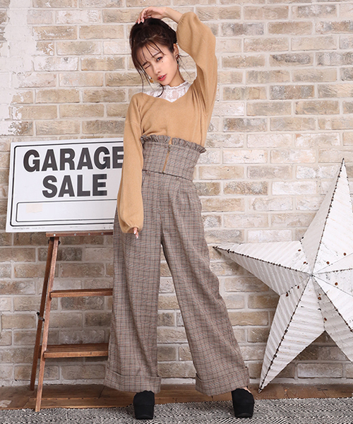 one after another NICE CLAUP(ワンアフターアナザーナイスクラップ)の「シンプルVニットトップス(ニット/セーター・レディース・ブラック/ベージュ/ピンク/アイボリー・FREE)」の20枚目の写真