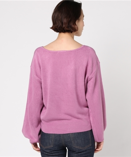 one after another NICE CLAUP(ワンアフターアナザーナイスクラップ)の「シンプルVニットトップス(ニット/セーター・レディース・ブラック/ベージュ/ピンク/アイボリー・FREE)」の9枚目の写真