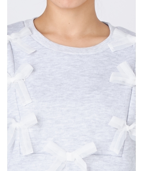 merry jenny（メリージェニー）の「リボンつなぎトレーナー（スウェット・レディース・オフホワイト/グレー/ラベンダー・FREE）」の14枚目の写真