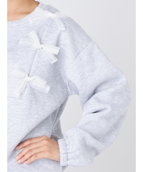 merry jenny（メリージェニー）の「リボンつなぎトレーナー（スウェット・レディース・オフホワイト/グレー/ラベンダー・FREE）」の12枚目の写真