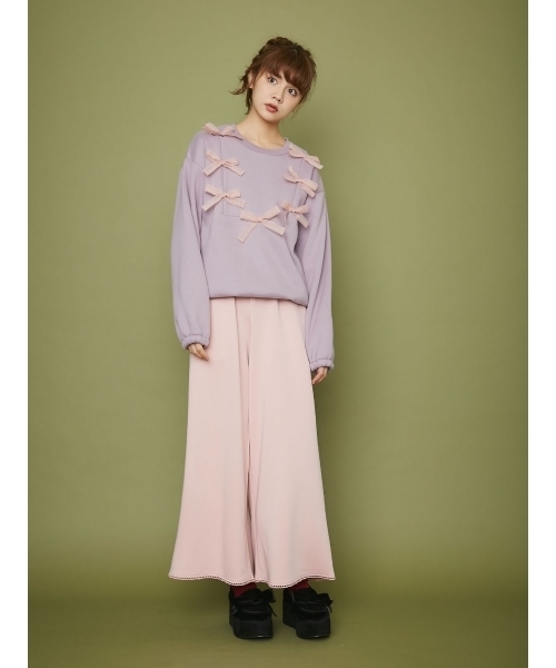 merry jenny（メリージェニー）の「リボンつなぎトレーナー（スウェット・レディース・オフホワイト/グレー/ラベンダー・FREE）」の8枚目の写真