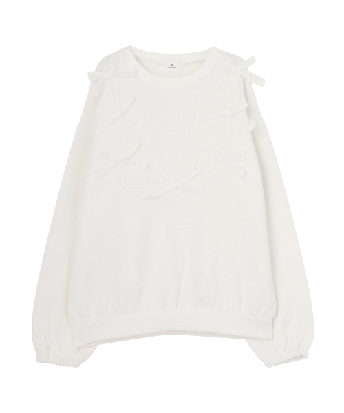 merry jenny（メリージェニー）の「リボンつなぎトレーナー（スウェット・レディース・オフホワイト/グレー/ラベンダー・FREE）」の15枚目の写真