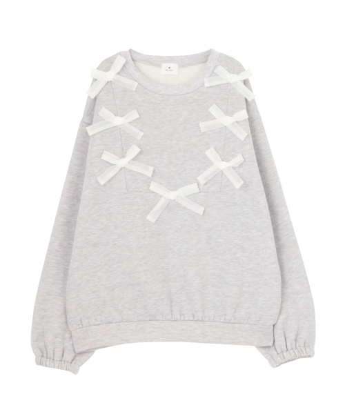 merry jenny（メリージェニー）の「リボンつなぎトレーナー（スウェット・レディース・オフホワイト/グレー/ラベンダー・FREE）」の17枚目の写真