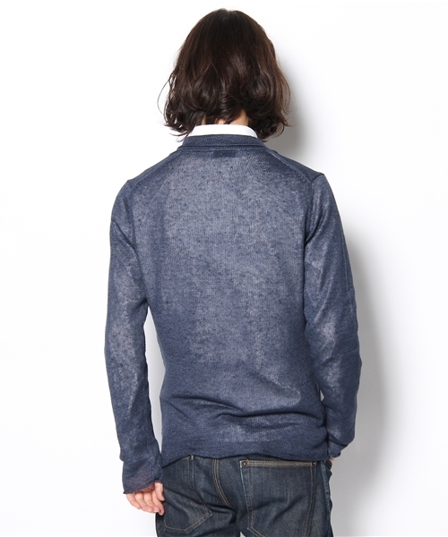 MEN'S BIGI（メンズビギ）の「【スマート5月号47P 山本裕典さん着用】リネンニットジャケット（カーディガン/ボレロ・メンズ・ブルー/ネイビー/オレンジ・SMALL/MEDIUM/LARGE/LL）」の6枚目の写真