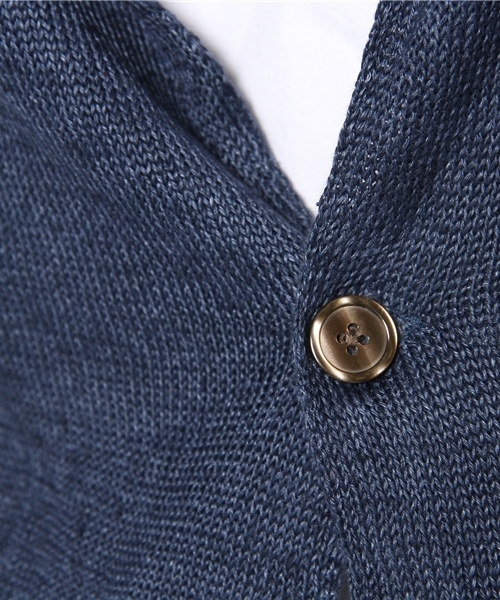 MEN'S BIGI（メンズビギ）の「【スマート5月号47P 山本裕典さん着用】リネンニットジャケット（カーディガン/ボレロ・メンズ・ブルー/ネイビー/オレンジ・SMALL/MEDIUM/LARGE/LL）」の9枚目の写真