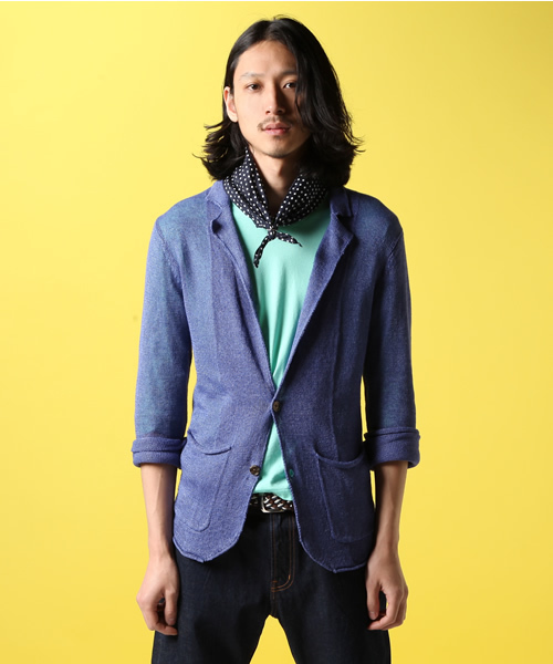 MEN'S BIGI（メンズビギ）の「【スマート5月号47P 山本裕典さん着用】リネンニットジャケット（カーディガン/ボレロ・メンズ・ブルー/ネイビー/オレンジ・SMALL/MEDIUM/LARGE/LL）」の11枚目の写真