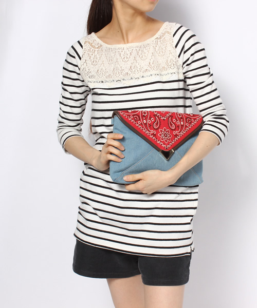 Chico（チコ）の「バンダナクラッチバッグ（クラッチバッグ・レディース・レッド/ピンク/ブルー/グレー・FREE）」の8枚目の写真