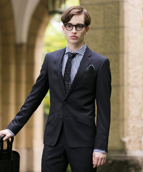 Buffalo Bobs(バッファローボブズ)の「NEW YORKER-PROFESSOR(ニューヨーカー プロフェッサー)シャドーストライプ 2B スーツ(セットアップ・メンズ・ブラック/ブルー・1/S/2/M)」の4枚目の写真