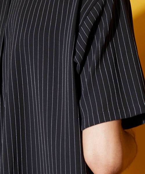 UNITED TOKYO(ユナイテッドトウキョウ)の「柄ノーカラーショートスリーブシャツ(シャツ/ブラウス・メンズ・ブラック/ブルー/ネイビー・1/2/3)」の7枚目の写真