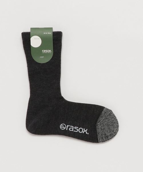 rasox（ラソックス）の「rasox:MERINO WOOL SOX（ソックス/靴下・メンズ・チャコールグレー/グレー/レッド・MEDIUM/LARGE）」の2枚目の写真