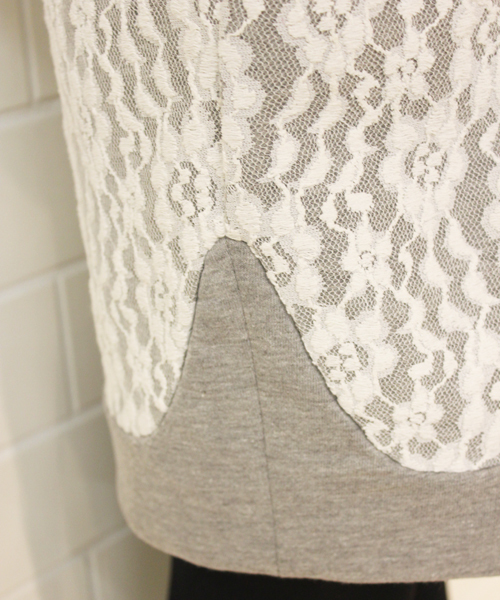 mystic（ミスティック）の「裏毛×レースタイトスカート（スカート・レディース・ブラック/オフホワイト/グレー・ﾌﾘ-）」の10枚目の写真