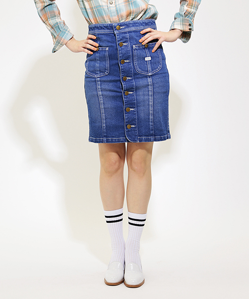 Another Edition(アナザーエディション)の「AE×Lee COVERALL SK # ◆(スカート・レディース・コバルトブルー/オフホワイト・SMALL/MEDIUM)」の3枚目の写真