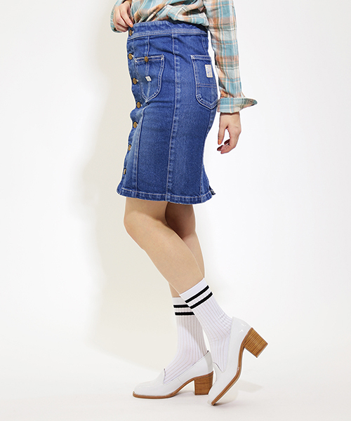 Another Edition(アナザーエディション)の「AE×Lee COVERALL SK # ◆(スカート・レディース・コバルトブルー/オフホワイト・SMALL/MEDIUM)」の4枚目の写真