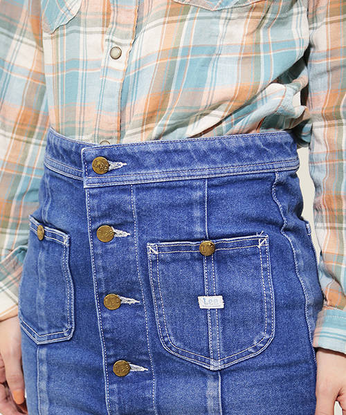 Another Edition(アナザーエディション)の「AE×Lee COVERALL SK # ◆(スカート・レディース・コバルトブルー/オフホワイト・SMALL/MEDIUM)」の6枚目の写真