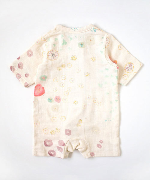 NAOMI ITO（ナオミイトウ）の「【NAOMI ITOナオミイトウ】 わたガーゼ 前開きロンパース（ロンパース・キッズ・グリーン系その他/ホワイト系その他・60cm/70cm）」の5枚目の写真