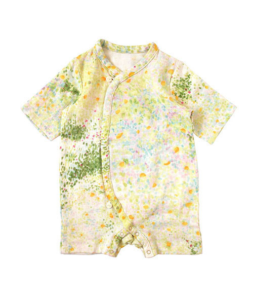 NAOMI ITO（ナオミイトウ）の「【NAOMI ITOナオミイトウ】 わたガーゼ 前開きロンパース（ロンパース・キッズ・グリーン系その他/ホワイト系その他・60cm/70cm）」の6枚目の写真