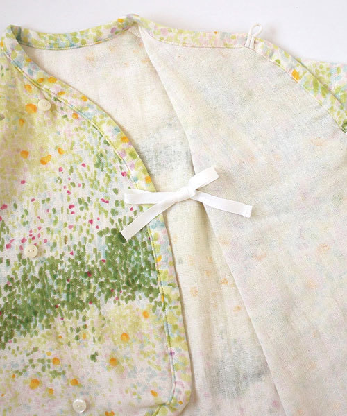 NAOMI ITO（ナオミイトウ）の「【NAOMI ITOナオミイトウ】 わたガーゼ 前開きロンパース（ロンパース・キッズ・グリーン系その他/ホワイト系その他・60cm/70cm）」の7枚目の写真