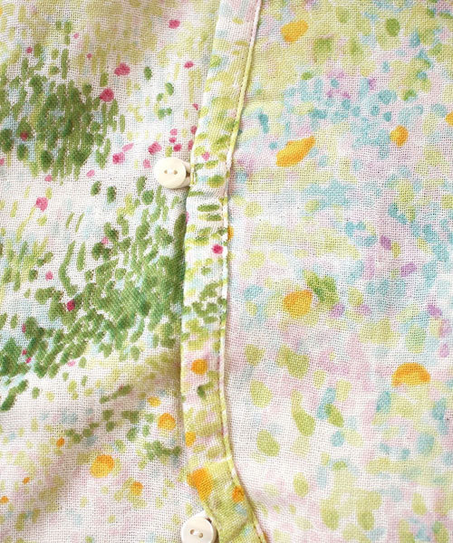 NAOMI ITO（ナオミイトウ）の「【NAOMI ITOナオミイトウ】 わたガーゼ 前開きロンパース（ロンパース・キッズ・グリーン系その他/ホワイト系その他・60cm/70cm）」の9枚目の写真