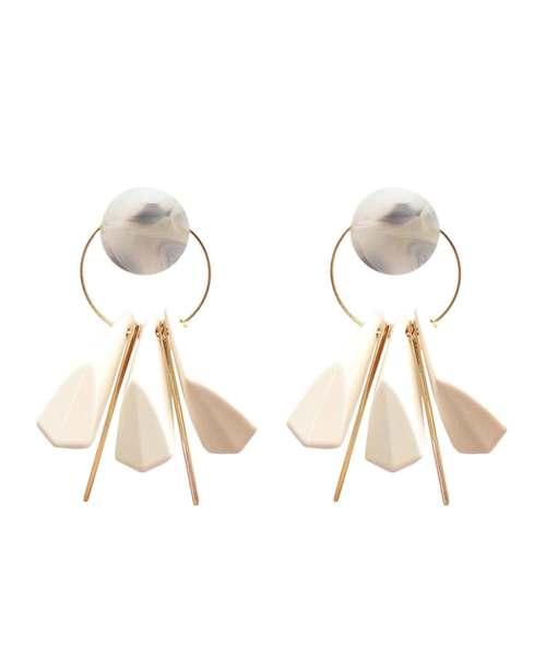 MODE ROBE（モードローブ）の「サークルボリュームパーツピアス（ピアス（両耳用）・レディース・ホワイト/ブラウン/グリーン/ブルー/パープル・FREE）」の2枚目の写真