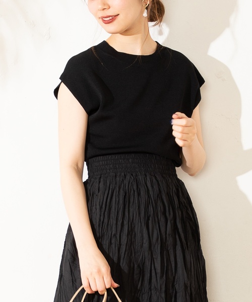 natural couture(ナチュラルクチュール)の「前後2WAY三角あきニット(ニット/セーター・レディース・ブラック/オフホワイト/ピンクベージュ・FREE)」の19枚目の写真