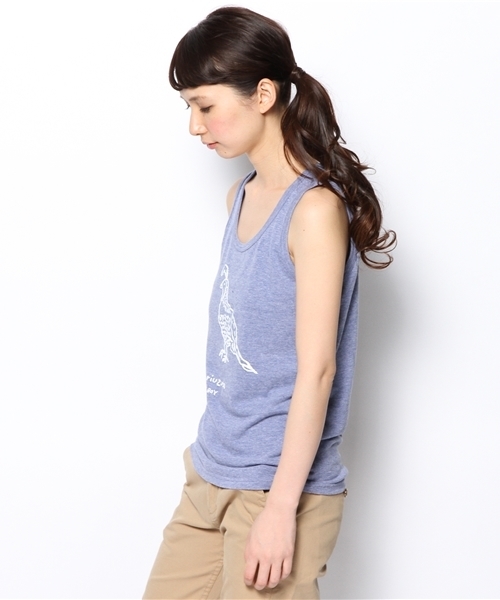 BEAMS BOY（ビームスボーイ）の「○田渕周平 × BEAMS BOY / タンクトップ 14SS（Tシャツ/カットソー・レディース・ナチュラル/レッド/ブルー・ONE SIZE）」の4枚目の写真