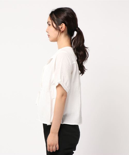 KOBE LETTUCE（コウベレタス）の「フロントリボンウエストギャザーブラウス[C3885]（シャツ/ブラウス・レディース・オフホワイト/ダークオレンジ/カーキ/ピンク・FREE）」の5枚目の写真